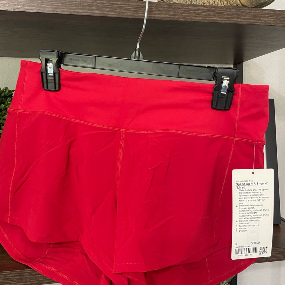 Lululemon MR Speed Up Short - 4” Red